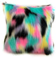 Plutus Multi Exotic Animal Faux Fur Luxury Throw Pillow, 20"x20"