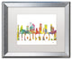'Houston Texas Skyline Mclr 2' Framed Art, Silver Frame, White Matte, 20x16