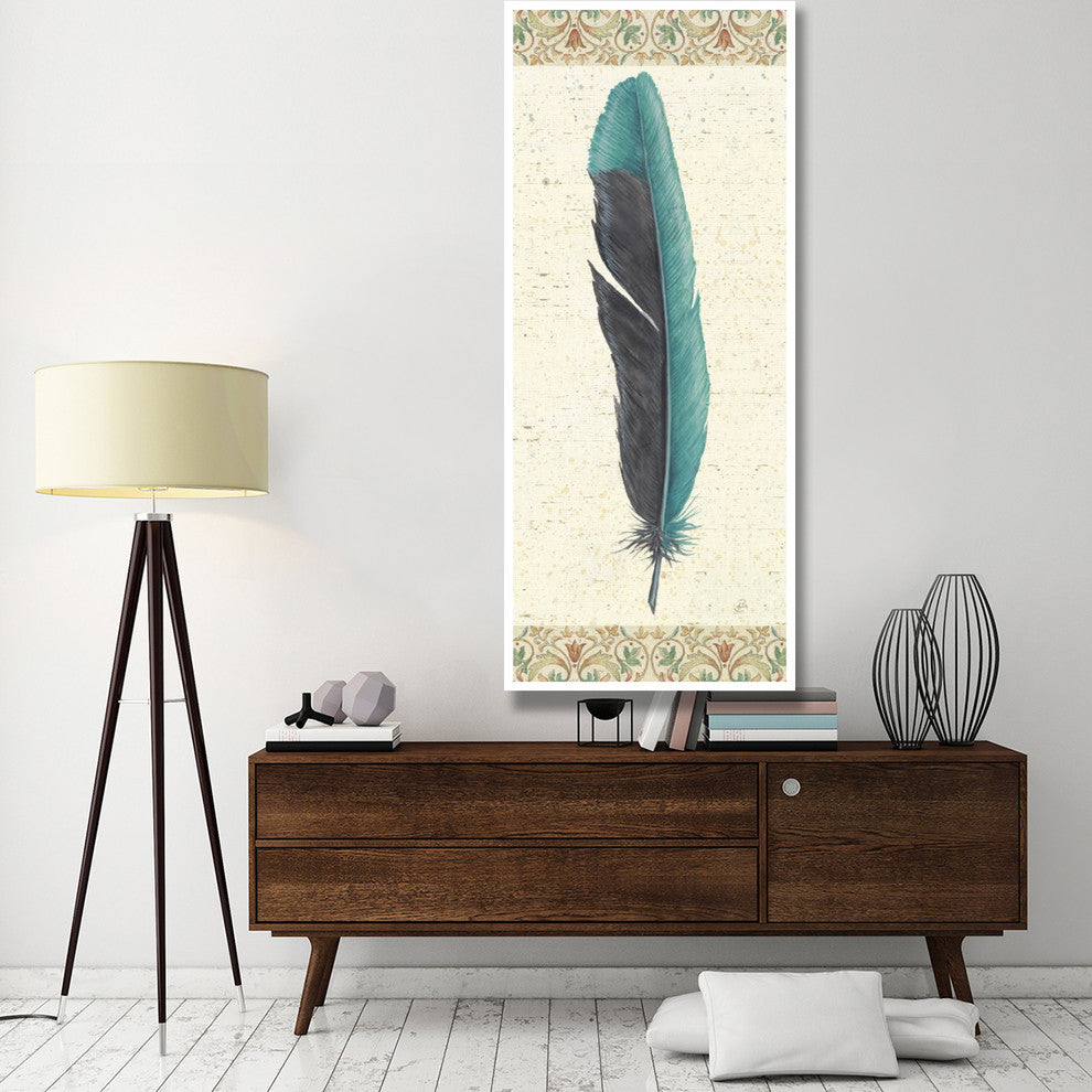 "Feather Tales V" Digital Paper Print by Daphne Brissonnet, 32"x77"
