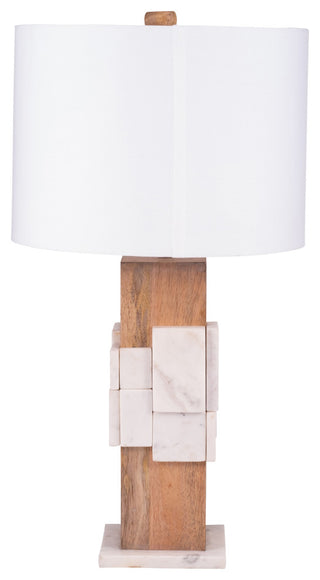 Marble, 18"H Table Lamp, White