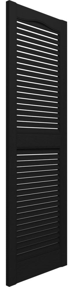 12"Wx36"H Lifetime Open Louver Cathedral Top Center Mullion Vinyl Shutters