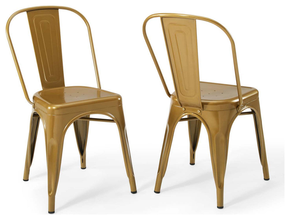 Promenade Bistro Dining Side Chair Set of 2 Gold