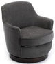 Bowery Hill Transitional Charcoal Wood Base Swivel Chair in Gray