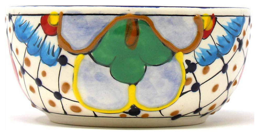 Half Moon Bowls, Dots and Flowers, Set of 2