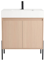 Fine Fixtures Crownpoint Bathroom Vanity, White Oak, 30", White