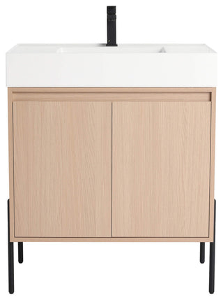 Fine Fixtures Crownpoint Bathroom Vanity, White Oak, 30", White