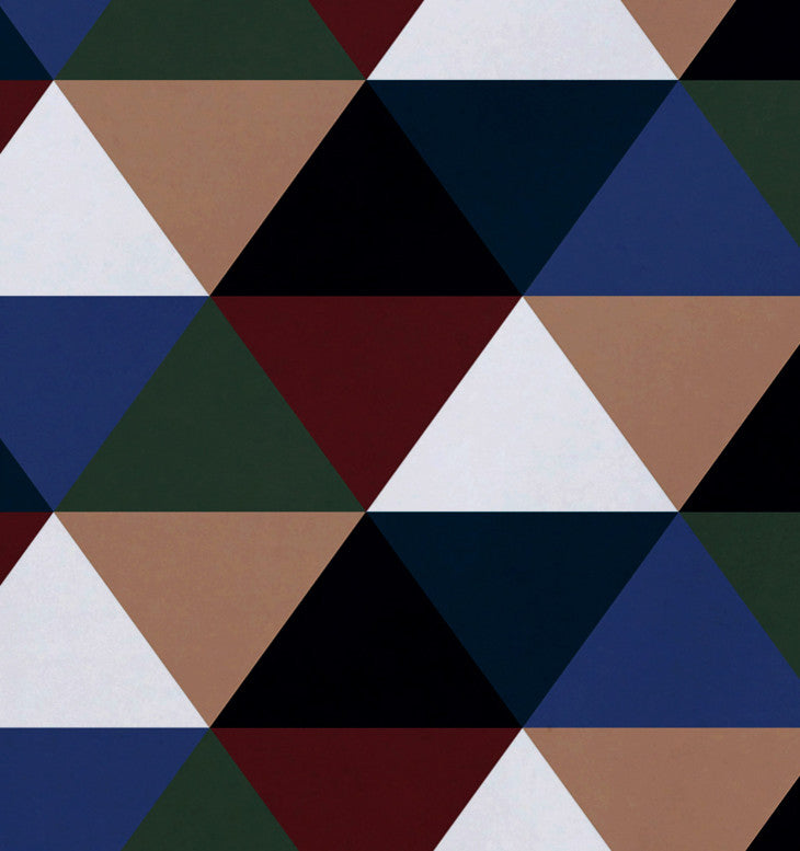 Triangles! Geometric Print Placement, Mahogany, Set of 4