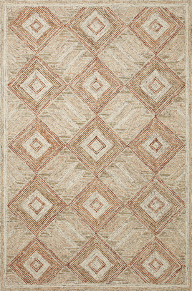 Loloi II Varena Sand / Clay 18" x 18" Sample Rug