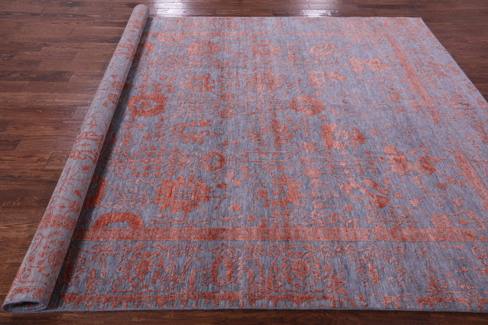 8' 0" X 10' 1" Wool & Silk Persian Hand Knotted Rug - Q15758