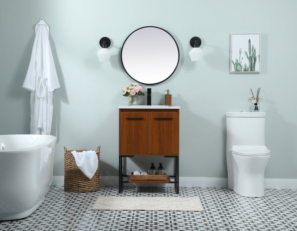 Sue 24" Single Bathroom Vanity, Teak