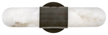 Hinkley Ibiza 16" Md LED Bath Vanity Light Fixture, Black Oxide + Faux Alabaster