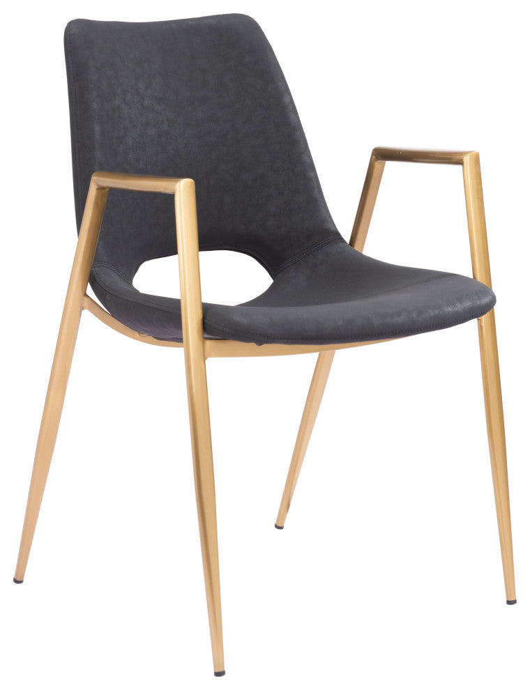 Desi Dining Chair (Set of 2) Black & Gold