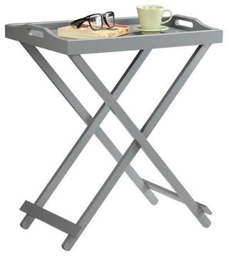 Pemberly Row Folding Tray Table in Gray