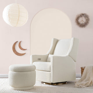 Enoki Storage Ottoman, Boucle, Ivory Boucle