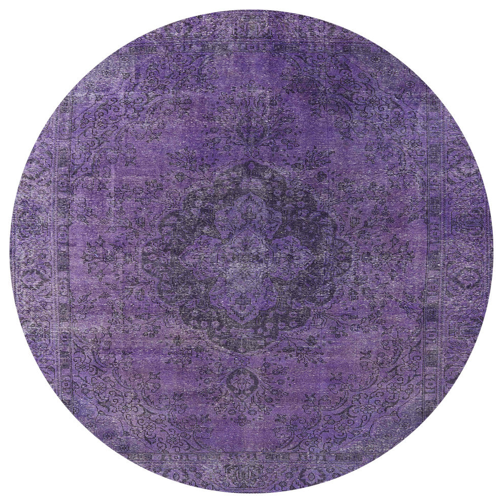 Ahgly Company Indoor Round Mid-Century Modern Area Rugs, 4' Round