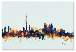 Michael Tompsett 'Toronto Canada Skyline Blue' Canvas Art, 12x19
