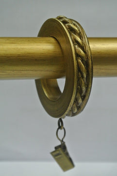 1 3/4" Rope Designer Curtain Rings, Renaissance Gold, Set of 7