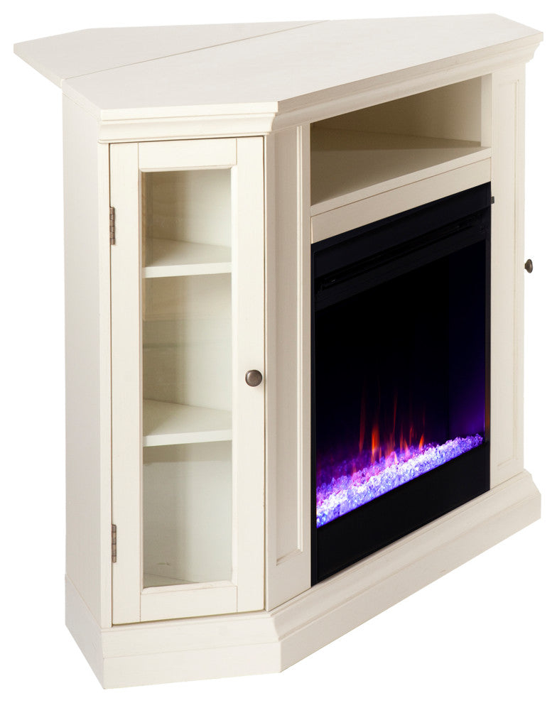 Charleston Color Changing Convertible Fireplace, Ivory