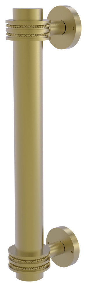 8" Door Pull With Dotted Accents, Satin Brass