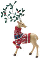 Mistletoe Antler Deer Figurine, 2-Piece Set