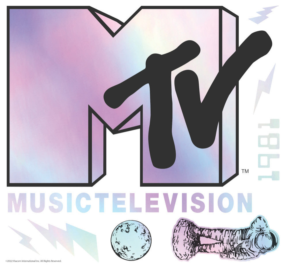 Mtv Holographic Peel And Stick Giant Wall Decals