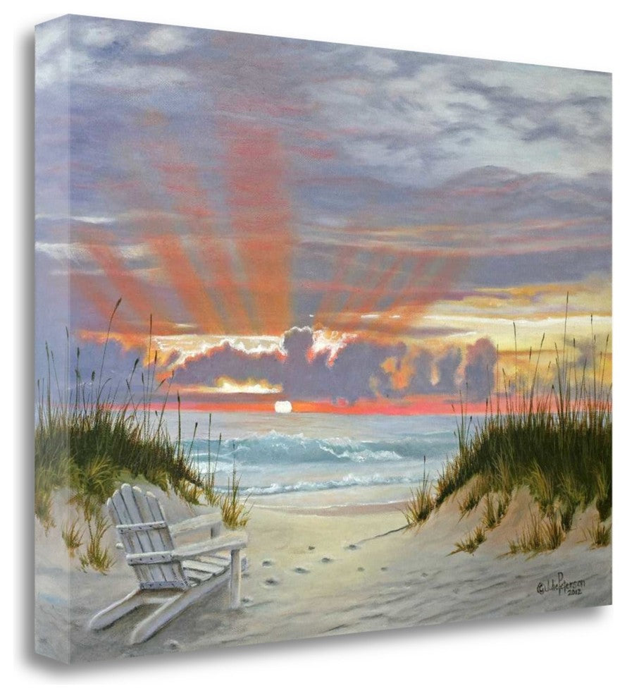"Ocean Sunset" By Julie Peterson, Giclee Print on Gallery Wrap Canvas