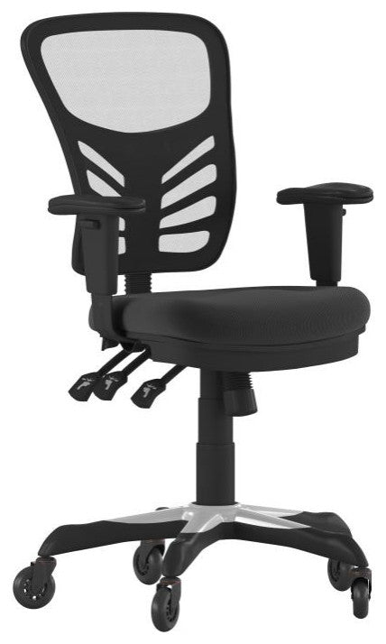 Nicholas Mid-Back Multifunction Ergonomic Office Chair-Black