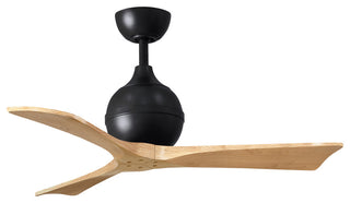 Irene-3 Paddle Fan, Matte Black, 42", Light Maple Blades