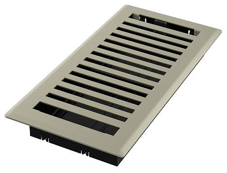 Satin Nickel Montezuma Floor Register, 4 X 10