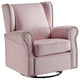 Swivel Chair With Nailhead Trim, Pink