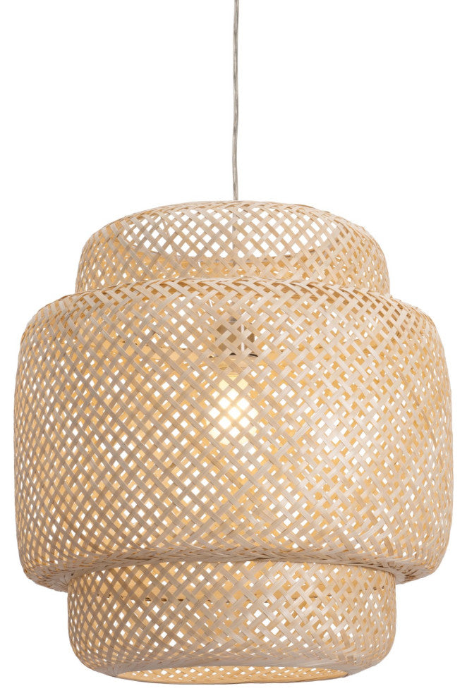 Pendant Ceiling Light Fixture, Wood, Natural, Kitchen Lounge Cafe Bistro Lobby