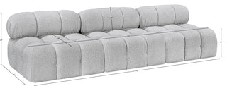 Ames Boucle Fabric Modular Sofa, Grey, 3-Piece: 3 Armless Chair
