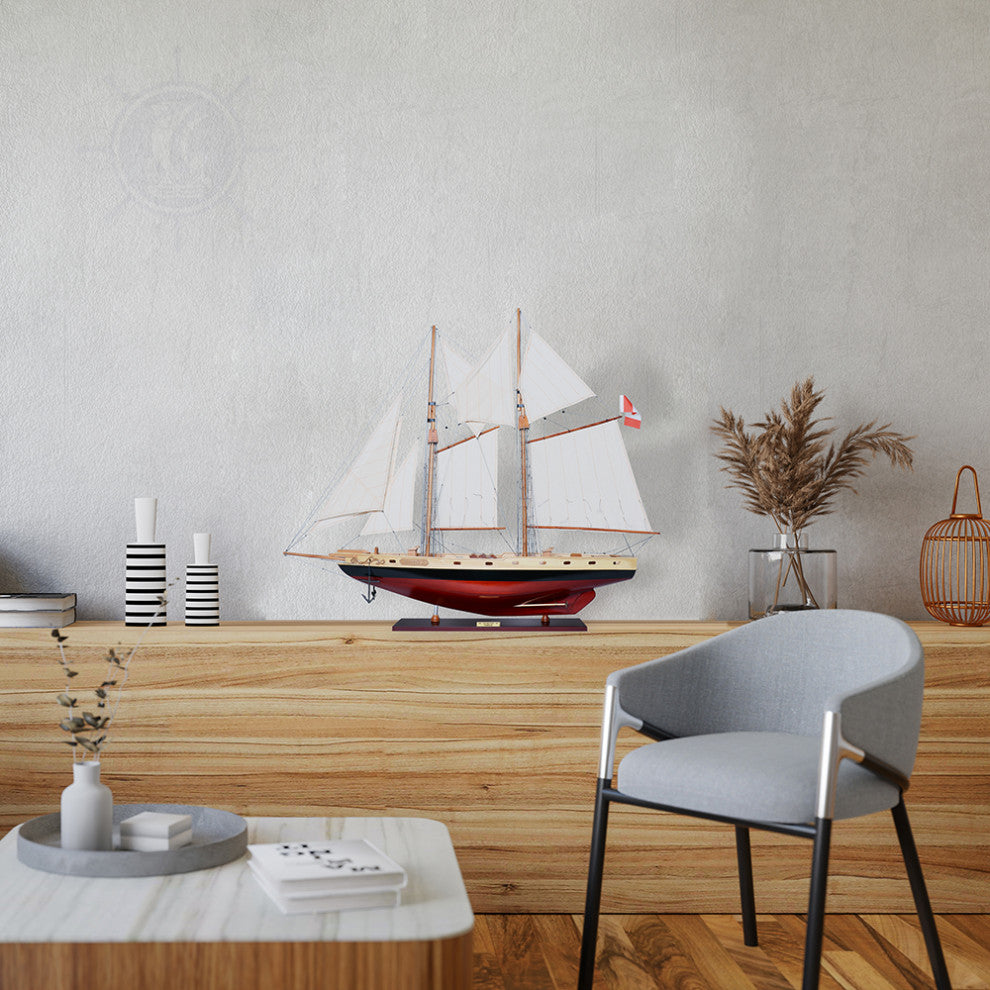 Bluenose II Painted Medium Wooden model sailing boat