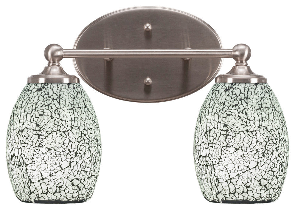 Capri 2-Light Bath Bar, Brushed Nickel/Black Fusion