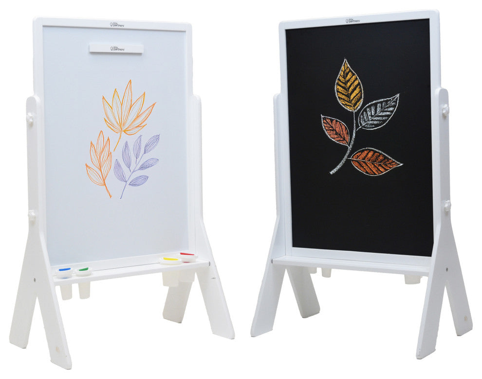 Little Partners Contempo Adjustable Height Art Easel, Soft White