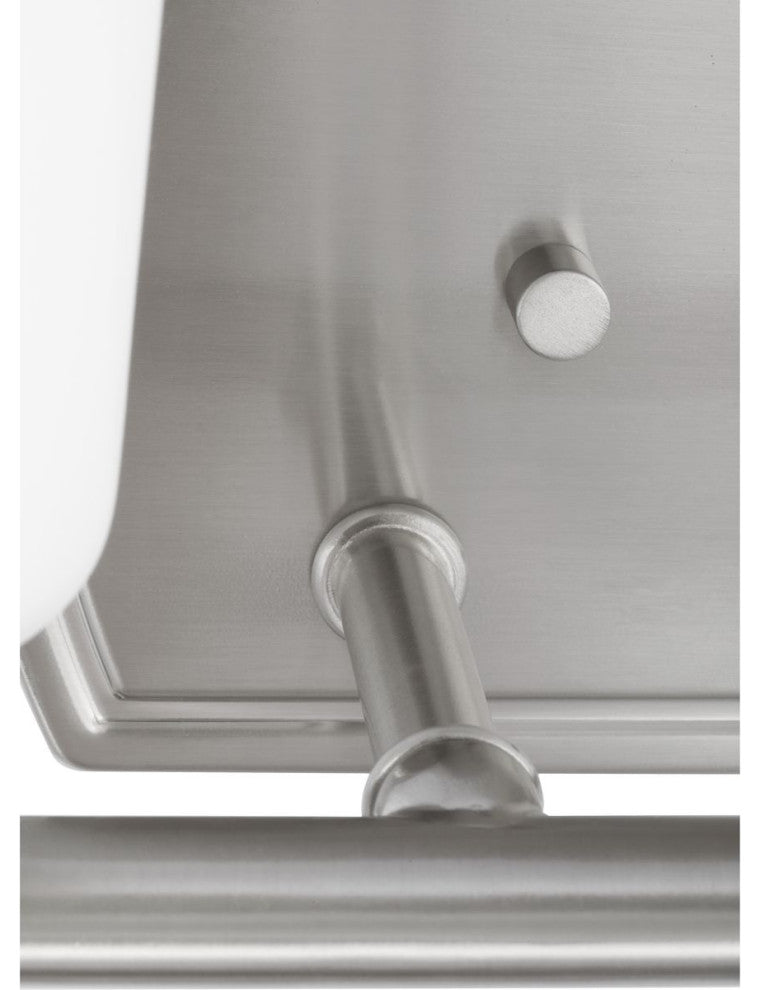 Adley Collection Two-Light Brushed Nickel Etched Opal Glass Bath Vanity Light