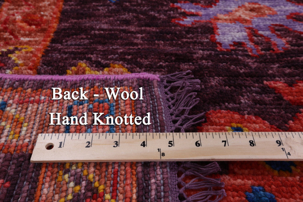 8' Square Hand-Knotted Turkish Oushak Wool Rug - Q14849