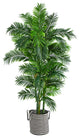 6' Curvy Parlor Artificial Palm Tree in Black & White Jute & Cotton Planter