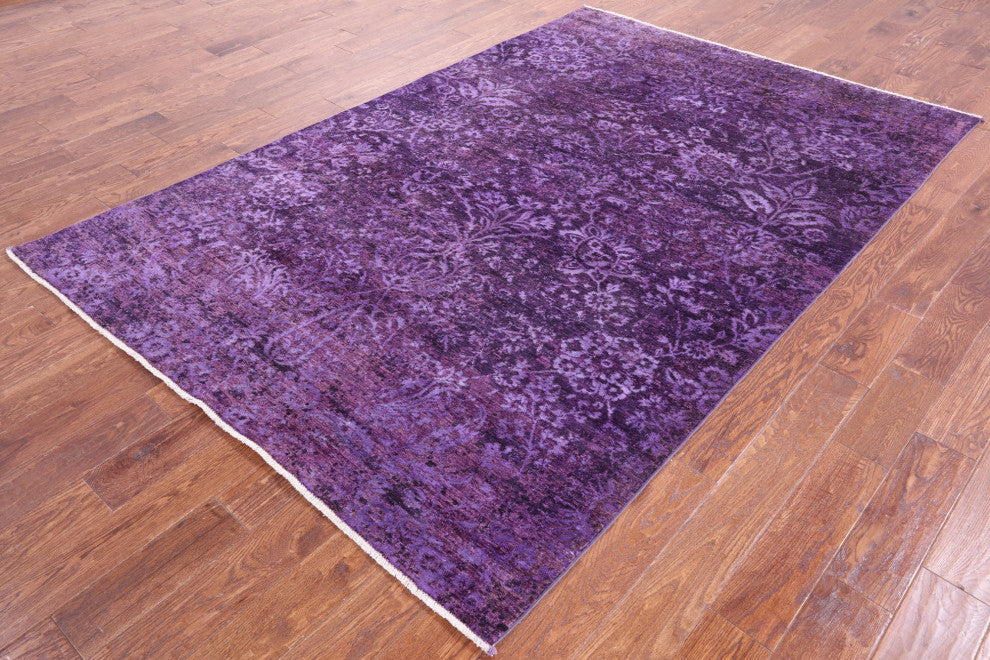 5' 10" X 8' 8" Handmade Wool & Silk Modern Rug - Q12736
