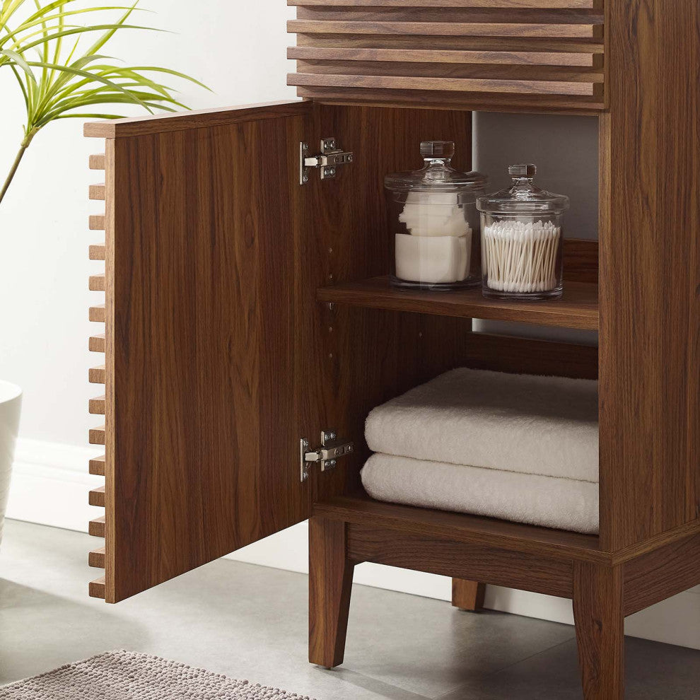 Render 18" Bathroom Vanity Cabinet, Walnut