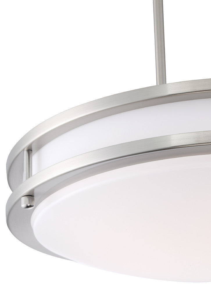 Solero Dimmable LED Semi-Flush or Pendant, Brushed Steel Finish