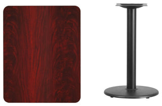 Dyersburg 24"x30" Rectangular Mahogany Laminate Table Top With 30" Round Base