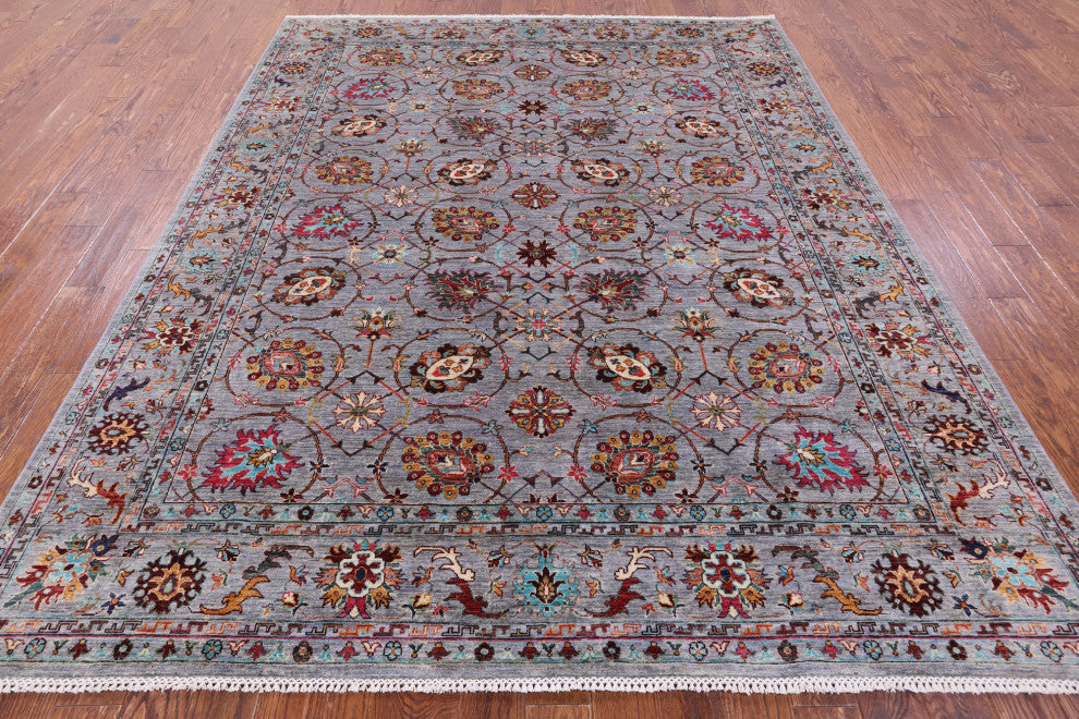 Persian Tabriz Handmade Wool Rug 8' 2" X 10' 1" Q11297