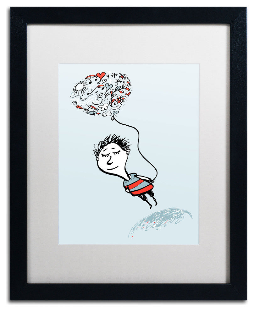 'Love Balloon' Matted Framed Canvas Art by Carla Martell