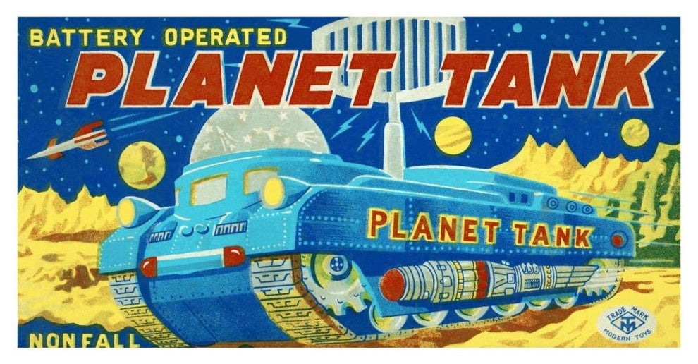 "Planet Tank" Digital Paper Print by Retrotrans, 46"x24"