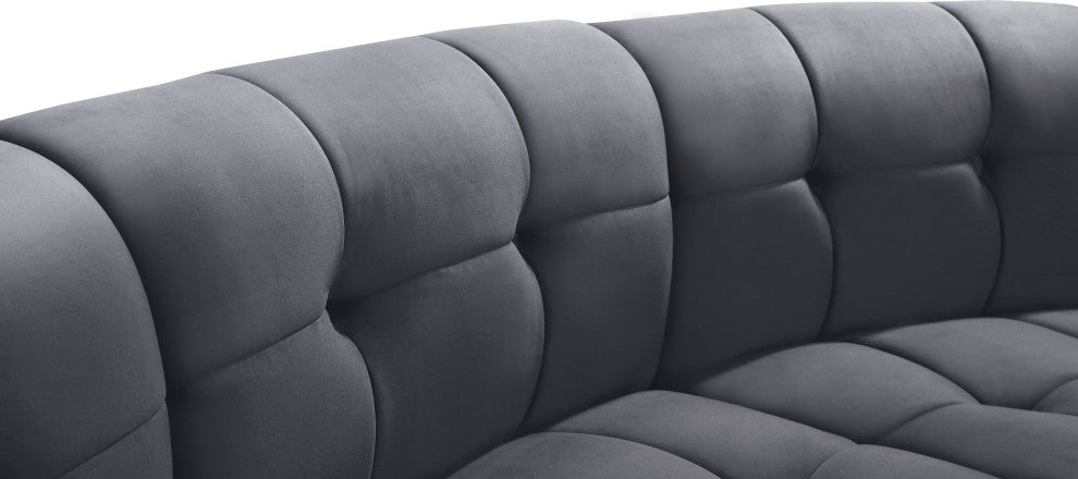 Limitless Velvet Upholstered 10-Piece Modular Sectional, Gray