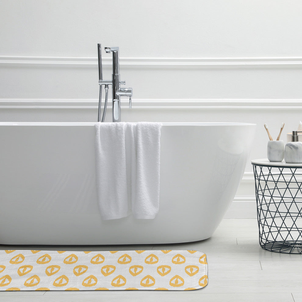 24" x 17" Ikat Tears Bathmat, Sunshine Yellow