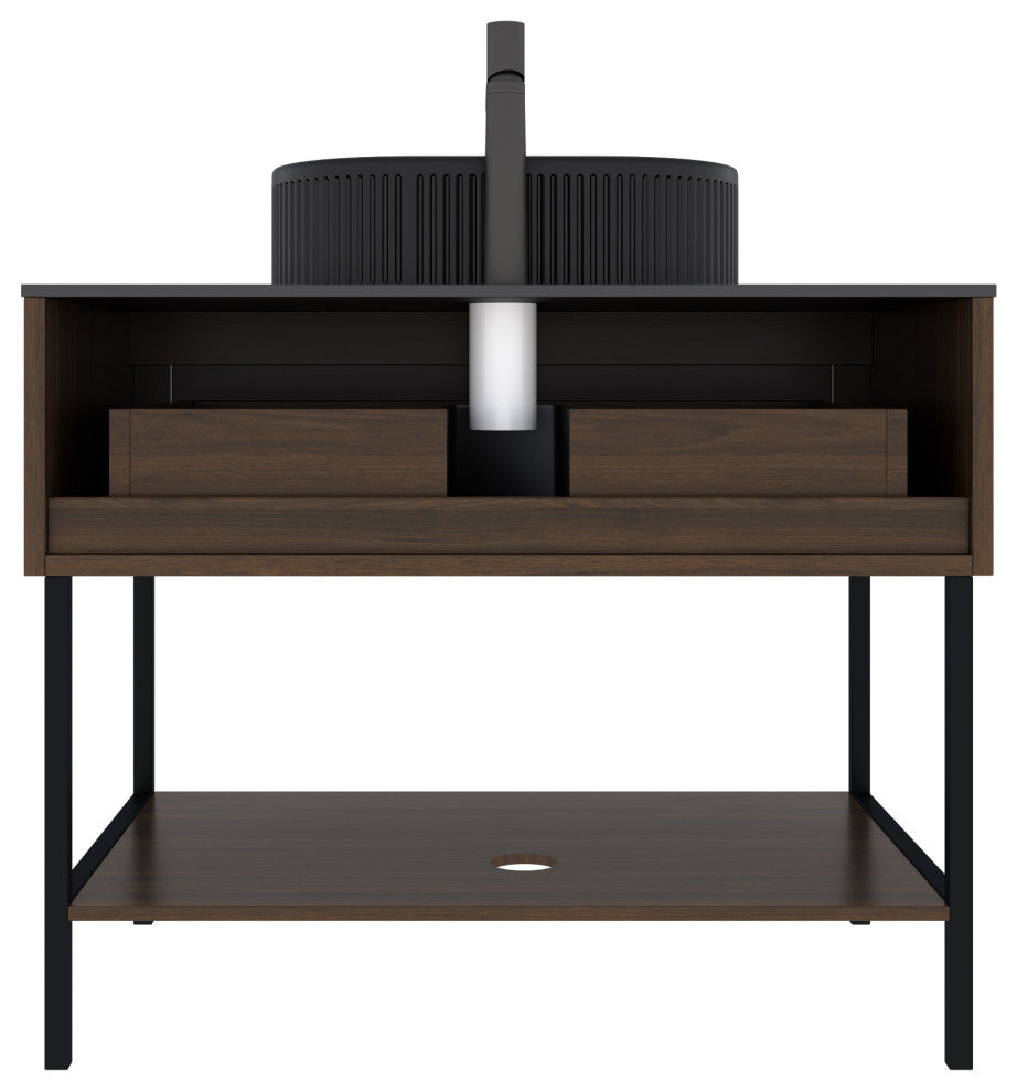Freestanding Striped Design Bathroom Storage Cabinet