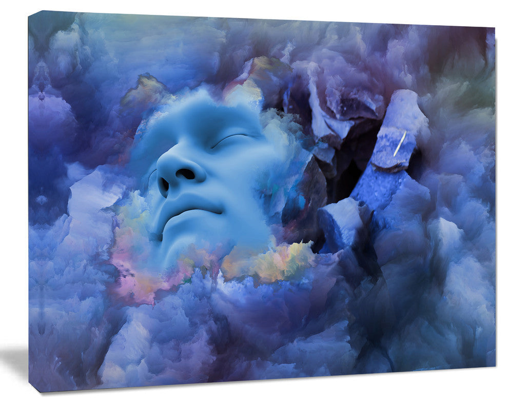 Game Of Dream Woman Sleeping, Abstract Canvas Wall Art Print, 40"x30"