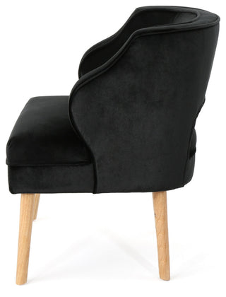 GDF Studio Michaela Mid Century Velvet Accent Chair, Black